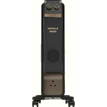 HAVELLS 2900 W Hestio Straight Fins OFR with Fan 3 Heat Setting PTC Multi Directional Heating Oil Filled Room Heater (Black)